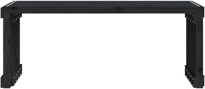 Patio Bench Extendable Black 83.7"x15.9"x17.7" Solid Wood Pine,Extendable Solid Pine Wood Garden Bench for Outdoor Patio Terrace Lawn Patio Furniture & Accessories