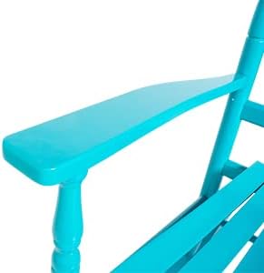 Outdoor Rocking Chairs Set of 2 Rocking Camping Chair Patio Rocker Poly Wooden Extensive Large High Back 350lbs Weather Proof Lawn Chair Arm for Porch Yard Balcony Indoor Outdoor Blue