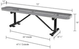 Global Industrial 6'L Heavy Duty Expanded Metal Mesh Flat Bench with Steel Frame, Portable Outdoor Bench - Photo 2