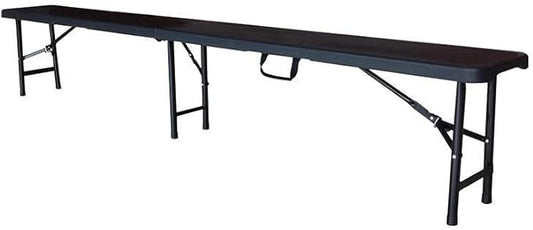 Plastic Folding Bench - Portable Bench Used for Indoor, Outdoor, Picnic, Party, Camping, Dining Seat, Garden Soccer Multipurpose Entertaining Activities, White (1, Black, 8 Feet)