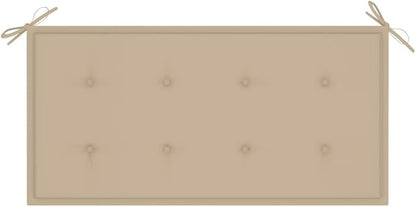 Patio Bench,Yard Bench,Porch Decor,Garden Bench,Outdoor Bench, with Beige Cushion,for The Front Porch, Patio, Deck, Balcony,Backyard,Lawn,Yard,Park,Path, 44.1" Solid Teak Wood