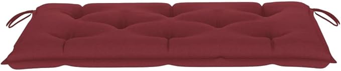 Patio Bench Wine Red, Natural Teak Teak Wood, Polyester Fabric Yard Bench Park for Courtyard Lawn
