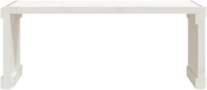 White Solid Pine Wood Extendable Garden Bench for Outdoor Seating, Large Adjustable Patio Furniture with Durable Construction and Easy Maintenance, 44.5 in to 83.7