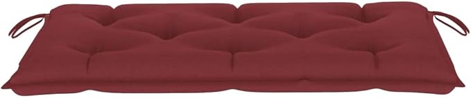 Patio Bench,Patio Garden Bench,Outdoor Benches,Patio Seating for Front Porch Backyard Park Outside Furniture Decor with Wine Red Cushion 44.1" Solid Teak Wood