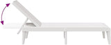 Adjustable White PP Sun Lounger 73.2L x 23.6W Modern Outdoor Chaise with Multi-Position Backrest Lightweight Poolside - Photo 7