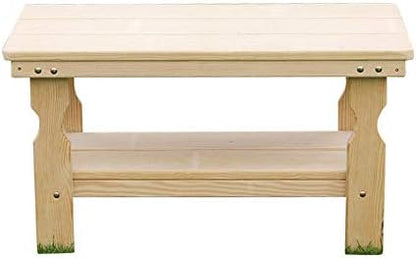 Amish Casual Heavy Duty Pressure Treated Wood Unfinished Outdoor Coffee Table - Crafted from Solid Pine by Amish Craftsmen in The USA