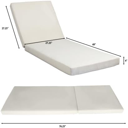 Merax Acacia Wood Chaise Lounge Set w/ 6-Position Adjustable Backrest & Cushion - Outdoor Patio Poolside Furniture, Beige