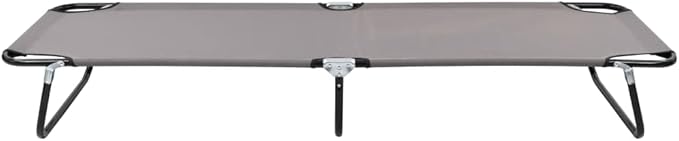Folding Sun Lounger 22.8"x74.8"x11" Steel Frame 600D Polyester Portable Beach Chair No Assembly Garden Pool Patio - Photo 3