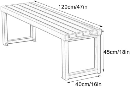 Patio Bench, Metal Steel Outdoor Bench, Weatherproof Metal Bench, for Garden, Patio, Porch, Entryway, 660 Lb Capacity(White,120cm/47in)