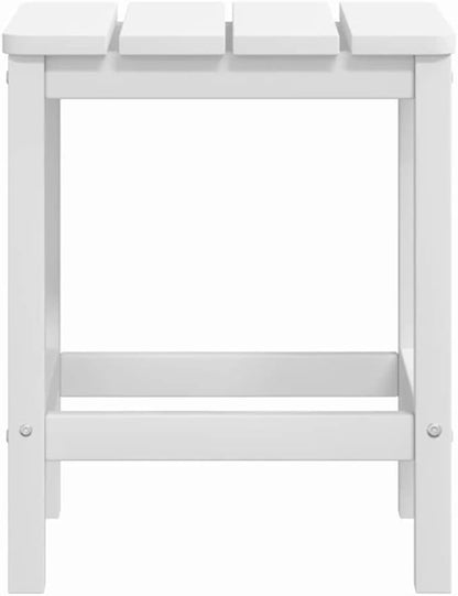 White HDPE Adirondack Garden Chair and Table Set for Outdoor Patio and Balcony, Durable Synthetic Furniture with Wide Armrests and Backrest, Easy Maintenance