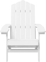 White HDPE Adirondack Chair with Table Outdoor Patio Furniture Set for Garden Terrace Comfortable Weather-Resistant - Photo 4