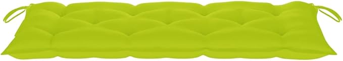 Bright Green Folding Garden Bench with Waterproof Cushion, Natural Bamboo Fiber Outdoor Seating for Patio Terrace, Portable Foldable Design for Space Saving Storage