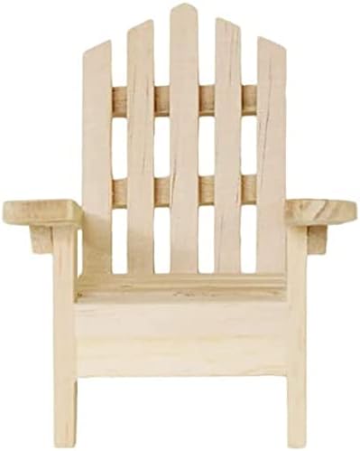 Multicraft Beach Adirondack Chair Miniature Wood for Dollhouses, Displays, Crafting, & DIY - 5 Inches - Set of 4, Brown, Medium