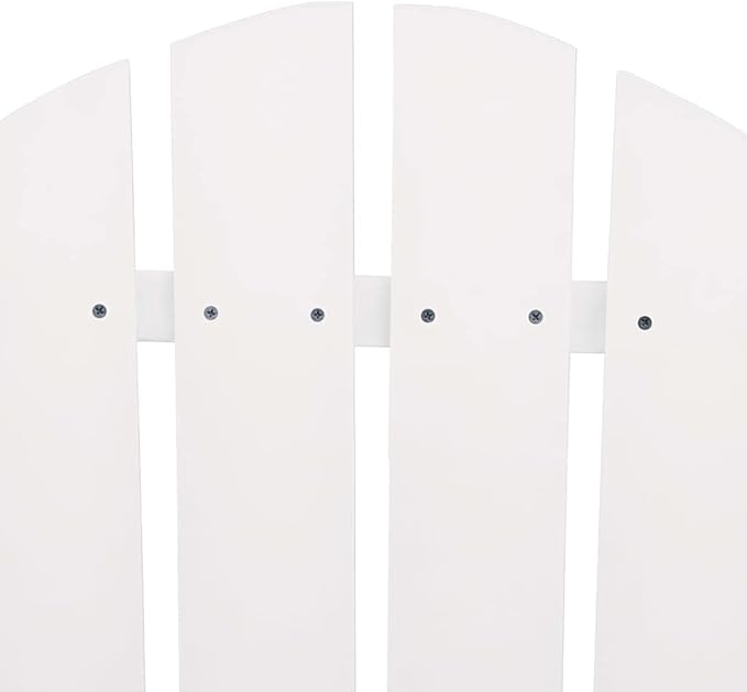 White Solid Fir Wood Ergonomic Garden Chair, Classic Adirondack Design for Patio Balcony Outdoor Relaxation - Photo 6