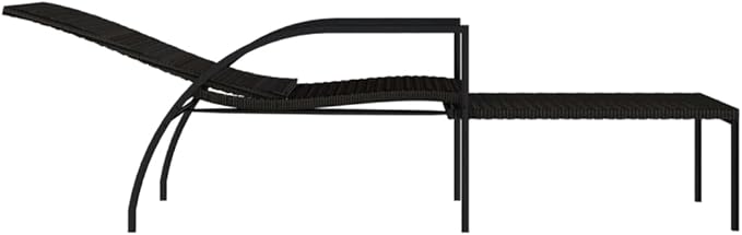 PE Rattan Outdoor Chaise Lounge 76.8 x 23.6 x 40.2 in Brown Matte Sun Lounger with Adjustable Backrest 21.7-40.2° & - Photo 7