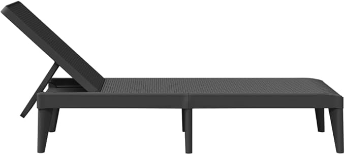Outdoor Sun Lounger, Adjustable Garden Pool Chaise Lounge with 4-Position Backrest - Photo 5