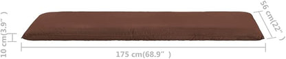 Folding Brown Sunlounger 600D Oxford Fabric Steel Frame Patio Lounge Chair for Garden, Beach, Poolside, 198×65×29 cm
