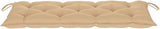 Folding Garden Bench with Beige Cushion, Natural Bamboo Outdoor Seating for Patio Backyard or Garden - Photo 6