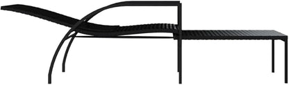 Sun Lounger Black, Cream White Pool Chair Recliner Chair Chaise Lounge for Poolside Backyard