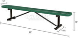 Global Industrial 8'L Heavy Duty Expanded Metal Mesh Flat Bench with Steel Frame, Portable Outdoor Bench - Photo 2