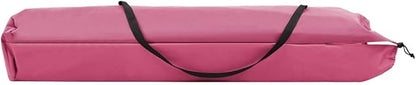 Pink Folding Sun Lounger for Two, 600D Polyester with PE Coating, Powder-Coated Steel Frame, Outdoor Chaise Lounge Chair for Patio, Poolside, Beach, Garden, Supports 529 lbs