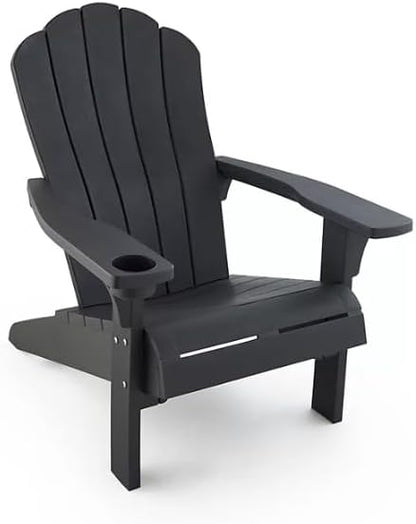 Outdoor Everest Adirondack Chair with Integrated Cupholder (Graphite Gray)