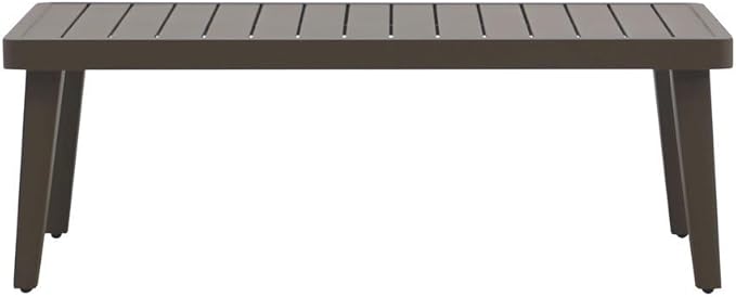 Brown Metal Outdoor Coffee Table for Patio, Rectangular Design with Durable Frame, Coffee Table for Outside Relaxation and Dining