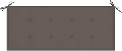 Foldable Bamboo Garden Bench 46.5 Inch Rectangular Outdoor Seat with Taupe Cushion for Patio, Durable Weather-Resistant Furniture for Relaxation and Socializing, Easy Storage