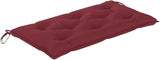 Garden Bench Deck Bench Patio Bench with Wine Red Cushion 44.1" Solid Teak Wood - Photo 6