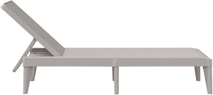 Adjustable Sun Lounger for Garden Patio, Brown Polypropylene Outdoor Recliner Chair, Ergonomic Basketweave Design - Photo 5