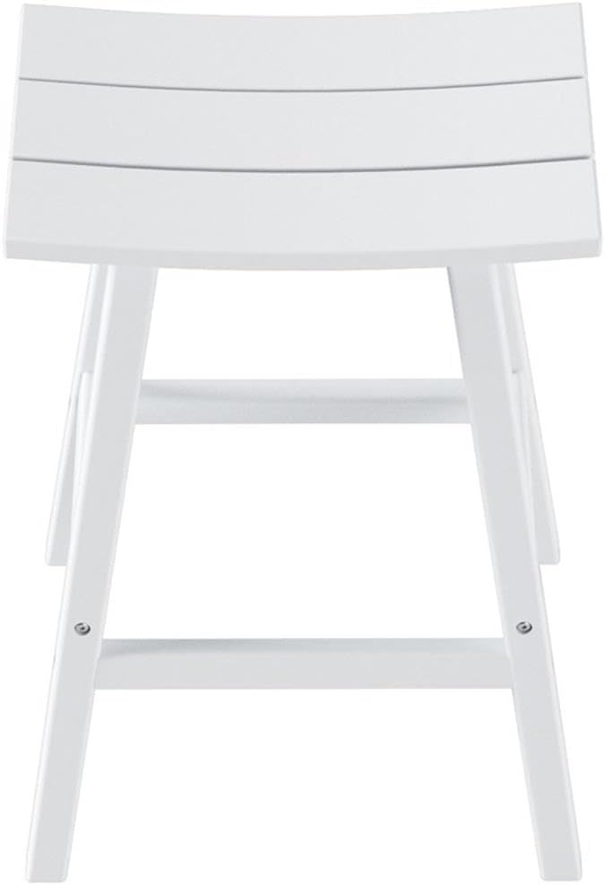 Costaelm All-Weather Outdoor Bar Stools, 29" Height Patio Stools & Bar Chairs, Adirondack Poly Patio Bar Stool for Patio, Deck, Kitchen Counter and Garden, White
