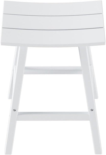 Costaelm All-Weather Outdoor Bar Stools, 29" Height Patio Stools & Bar Chairs, Adirondack Poly Patio Bar Stool for Patio, Deck, Kitchen Counter and Garden, White