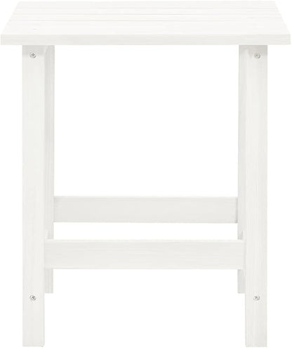 Classic White Solid Fir Wood Adirondack Chair with Matching Table for Outdoor Garden and Patio Relaxation, Ergonomic Comfort and Weather-Resistant Design