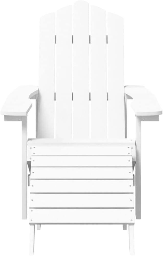 White HDPE Standard Detachable Adirondack Chair Set 4-Piece with Table and Footstools for Patio Garden Terrace Outdoor - Photo 5
