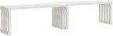White Solid Pine Wood Extendable Garden Bench for Outdoor Seating - Photo 1