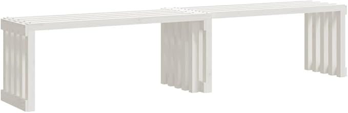 Extendable Pine Wood Garden Bench for Outdoor Patio and Terrace Seating with Natural Finish White Pine, 83.7 x 15.9 x 17.7 in