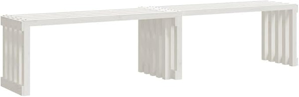 vidaXL Extendable Patio Bench Made from Solid Pine Wood, Ideal for Outdoor and Indoor Use, ic White Garden Bench with Adjustable Length