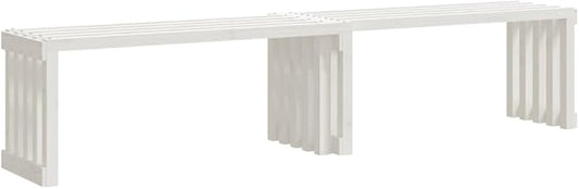 Patio Benches Patio Bench Extendable White 83.7"x15.9"x17.7" Solid Wood Pine,Pine Wood Extendable Garden Bench for Patio, Porch, and Backyard Outdoor Furniture & Accessories