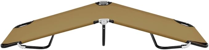 Folding Taupe Outdoor Chaise Lounge, 74.8"x22.8"x11", Powder-Coated Steel Frame Reclining Patio Sun Lounger for Backyard, Poolside, Beach