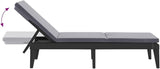 Adjustable Sun Lounger with Cushion, UV-Resistant Polypropylene Outdoor Chaise Lounge for Poolside Garden Patio - Photo 7