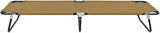 Taupe Folding Sun Lounger 22.8 x 74.8 x 11 in Powder-Coated Steel Chaise Lounge for Beach Backyard Patio Poolside - Photo 3