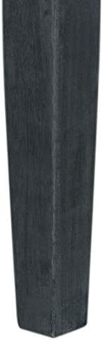 SAFAVIEH Outdoor Collection Azusa Dark Slate Grey Solid Wood/Beige Cushion Adjustable Chaise Lounge Chair (PAT6729K)