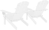 White Solid Fir Wood Ergonomic Garden Chair, Classic Adirondack Design for Patio Balcony Outdoor Relaxation - Photo 5