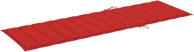 Red Acacia Wood Adjustable Chaise Lounge with Wheels & Cushion, 78.7"x23.6"x33.5", Outdoor Patio Recliner - Photo 9