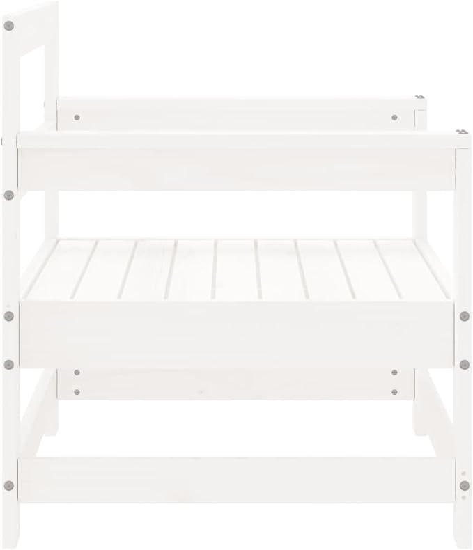 Set of 2 Outdoor Garden Chairs, Solid Pine Wood Patio Furniture with Rustic Design, Comfortable Seating for Backyard, Porch, and Terrace, White