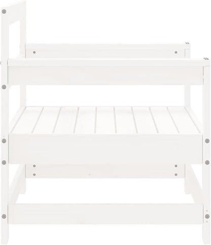 Set of 2 Outdoor Garden Chairs, Solid Pine Wood Patio Furniture with Rustic Design, Comfortable Seating for Backyard, Porch, and Terrace, White