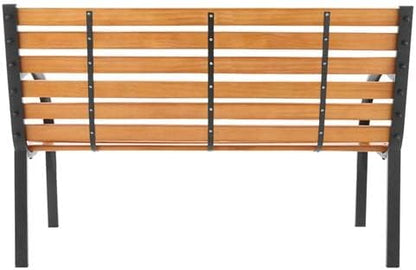 Outvita Garden Bench, 48" Front Porch Bench with Steel Frame Solid Construction, Outdoor Seating for Yard,Playground, Patio