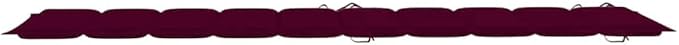 Sun Lounger Natural Wood, Wine Red Solid Acacia Wood, Polyester Patio Chaise Lounge Garden Sun Lounger for Yard Poolside