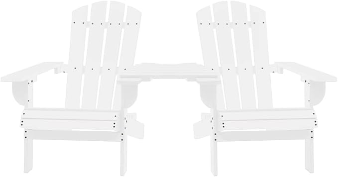 White Solid Fir Wood Ergonomic Garden Chair, Comfortable Outdoor Patio Furniture for Relaxing - Photo 3