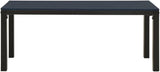 Vintage Style Black Steel Garden Bench Rectangular Outdoor Seating for Patio Balcony - Photo 4